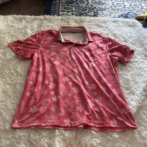 Izod Saltwater Men’s Polo Palm trees and pineapples Large‎